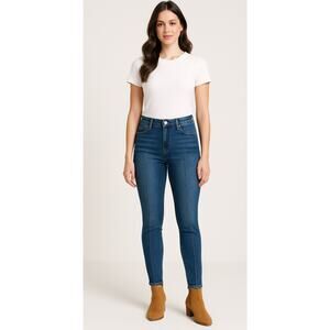 Maurices M Regular High Rise Stretch Jeans Medium Wash Slim Leg Seam Detail